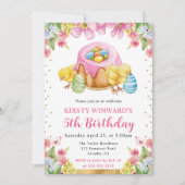 Aquarell Osterküken Frühling 5. Geburtstag Einladung (Vorderseite)