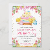 Aquarell Osterküken Frühling 5. Geburtstag Einladung (Vorderseite)