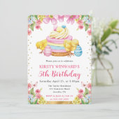 Aquarell Osterküken Frühling 5. Geburtstag Einladung (Stehend Vorderseite)