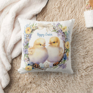 Aquarell-Osterküken personalisiert Kissen