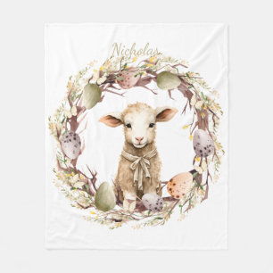 Aquarell-Osterlamm Personalisiert Fleecedecke