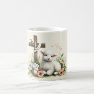 Aquarell-Osterlamm Personalisiert Kaffeetasse