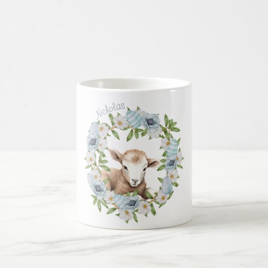 Aquarell-Osterlamm Personalisiert Kaffeetasse (Mittel)