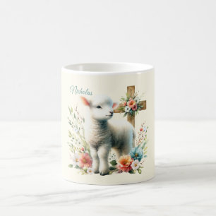 Aquarell-Osterlamm Personalisiert Kaffeetasse