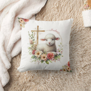 Aquarell-Osterlamm Personalisiert Kissen