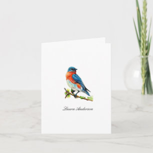 Aquarell-Ostern Blaue Vogel gefaltete Karte