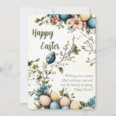 Aquarell Ostervögel & Eier Feiertagskarte (Vorderseite)