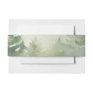 Aquarell Outdoor Woodland Pine Trees Einladungsbanderole