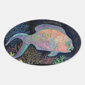 Aquarell Ovaler Aufkleber (Vorderseite)