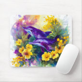 Aquarell-Ozean-Delfine-tropische Blumen Mousepad (Mit Mouse)