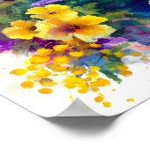 Aquarell-Ozean-Delfine Tropische Blumen Poster (Ecke)