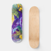 Aquarell-Ozean-Delfine Tropische Blumen Skateboard (Vorderseite)
