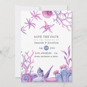 Aquarell-Ozean-Hochzeit Save The Date