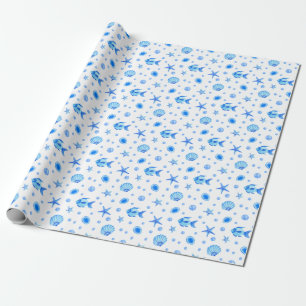 Aquarell-Ozean-Meeres-Tiere-Muster Geschenkpapier