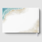 Aquarell-Ozean-Sommer-Strand-Hochzeit Gästebuch (Rückseite)