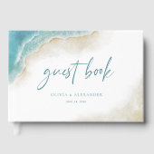 Aquarell-Ozean-Sommer-Strand-Hochzeit Gästebuch (Vorderseite)