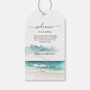 Aquarell-Ozean-Strand-Hochzeits-Willkommens-Tags Geschenkanhänger