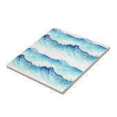 Aquarell-Ozeanwellen-Rahmen Fliese (Seite)