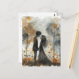 Aquarell-Paar in Liebe Postkarte