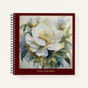 Aquarell-Paeonia Officinalis-Notizbuch #2 Notizblock