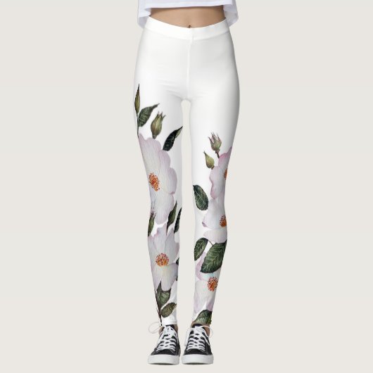 Aquarell Pale Roses Ballerina Leggings (Vorderseite)
