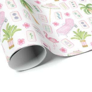 Aquarell Palm Beach Mahjong Geschenkpapier