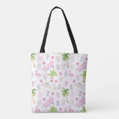 Aquarell Palm Beach Mahjong Monogramm Tasche (Rückseite)