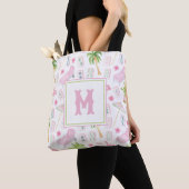 Aquarell Palm Beach Mahjong Monogramm Tasche (Von Nahem)