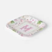 Aquarell Palm Beach Mahjong Pappteller (Gewinkelt)
