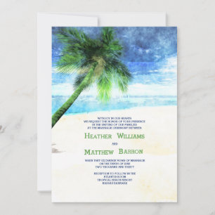Aquarell-Palm-Inseinladung Einladung