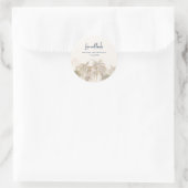 Aquarell-Palmbaum-Script Hochzeits-Dankeschön Runder Aufkleber (Tasche)