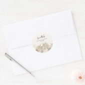 Aquarell-Palmbaum-Script Hochzeits-Dankeschön Runder Aufkleber (Umschlag)