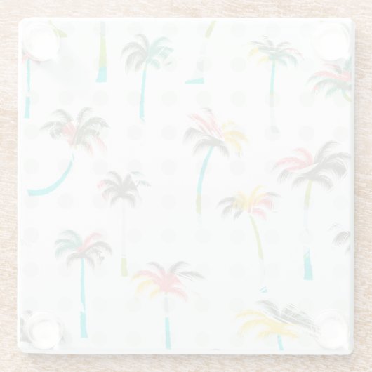 Aquarell-Palmen 2 Glasuntersetzer (Rückseite)