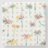 Aquarell-Palmen 2 Steinuntersetzer (Vorderseite)