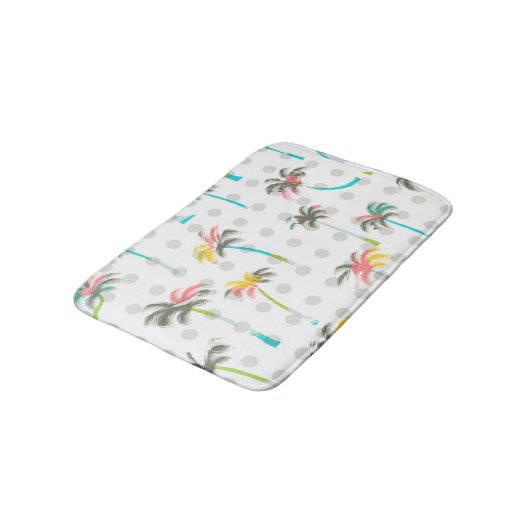Aquarell-Palmen Badematte (Schrägansicht)