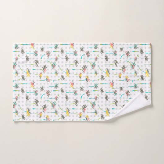 Aquarell-Palmen Badhandtuch Set (Handtuch)