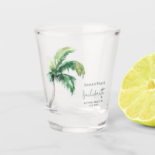 Aquarell-Palmen-Junggesellinnen-Abschiedsparty Schnapsglas