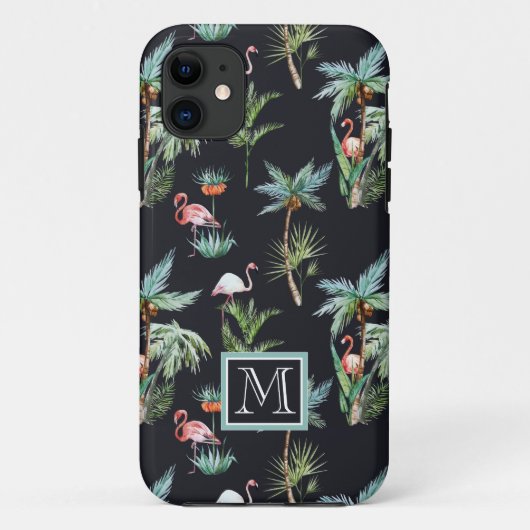 Aquarell-Palmen-Muster | addieren Ihre Initiale Case-Mate iPhone Hülle (Rückseite)