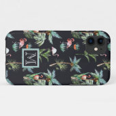 Aquarell-Palmen-Muster | addieren Ihre Initiale Case-Mate iPhone Hülle (Rückseite (Horizontal))