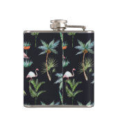 Aquarell-Palmen-Muster | addieren Ihre Initiale Flachmann (Rückseite)