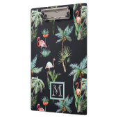 Aquarell-Palmen-Muster | addieren Ihre Initiale Klemmbrett (Links)