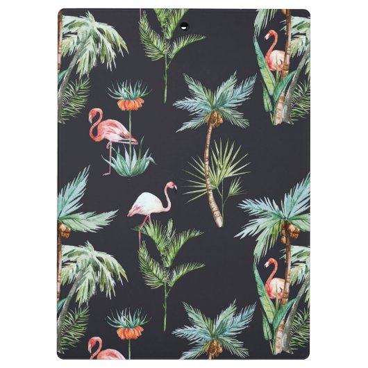 Aquarell-Palmen-Muster | addieren Ihre Initiale Klemmbrett (Rückseite)