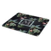 Aquarell-Palmen-Muster | addieren Ihre Initiale Schneidebrett (Ecke)