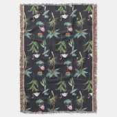 Aquarell-Palmen-Muster Decke (Vorderseite Vertikal)