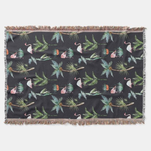 Aquarell-Palmen-Muster Decke (Vorderseite)