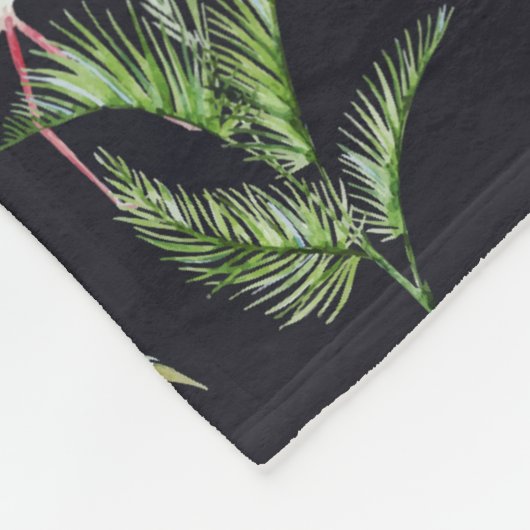 Aquarell-Palmen-Muster Fleecedecke (Ecke)