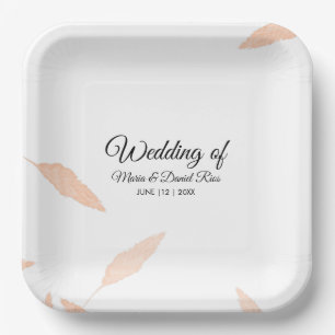 Aquarell-Pampas-Blatt-Silhouette-Hochzeit    Pappteller