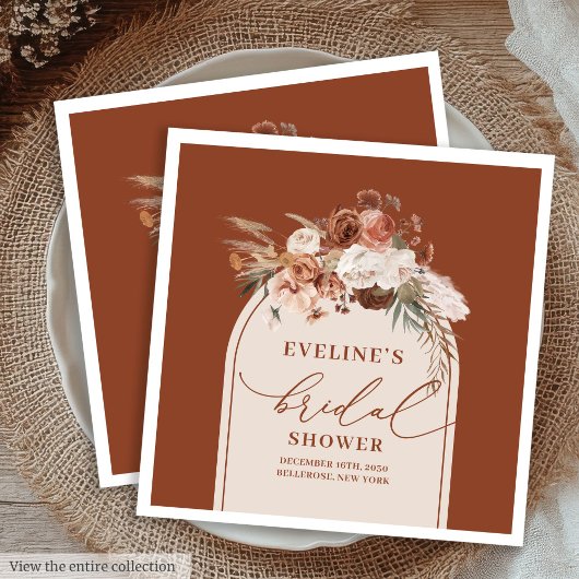 Aquarell Pampas Floral Napkins für Brautparty Serviette