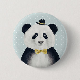 Aquarell-Panda-Bär Button