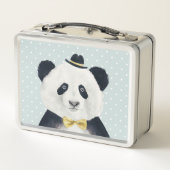 Aquarell-Panda-Bär Metall Brotdose (Rückseite)